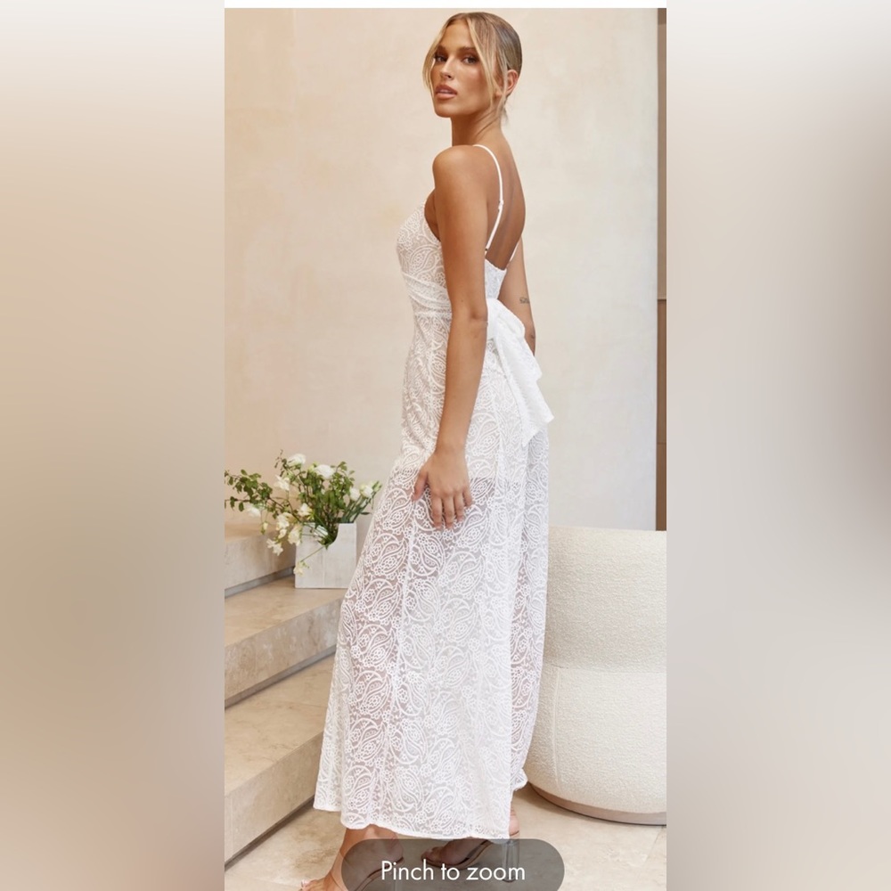 SELFIE LESLIE lace jumpsuit - white